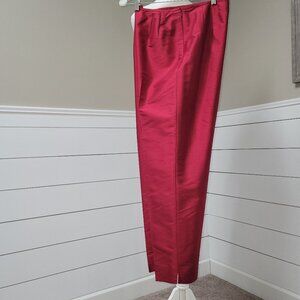 Talbots Scarlet Red Colored 100% Silk Pants Size 10